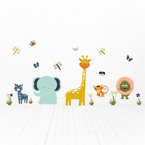 Colorful Jungle Animals Wall Decals