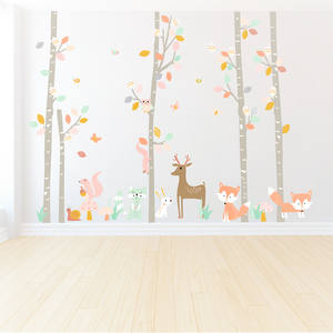 Tribal Forest Trees & Animals Wall Decals