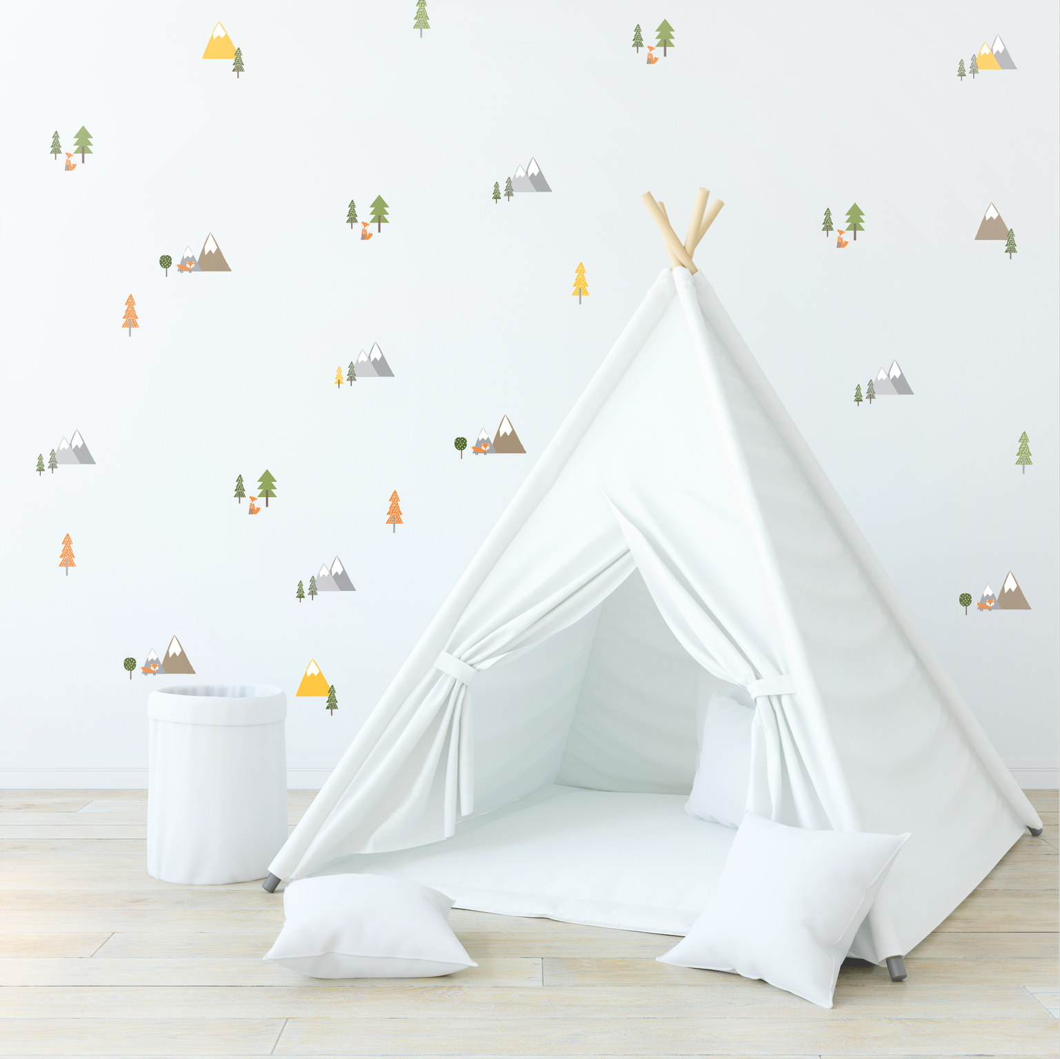 Tiny Mountains & Pine Tree Wall Decals