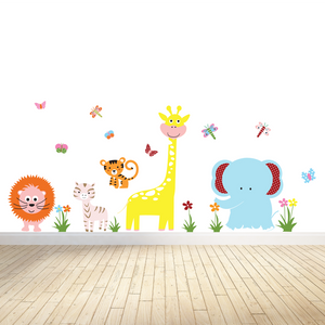 Colorful Jungle Animals Wall Decals