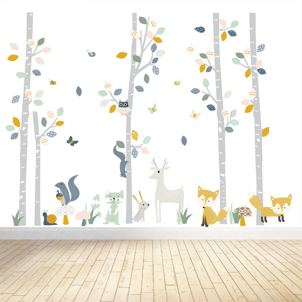 Tribal Forest Trees & Animals Wall Decals