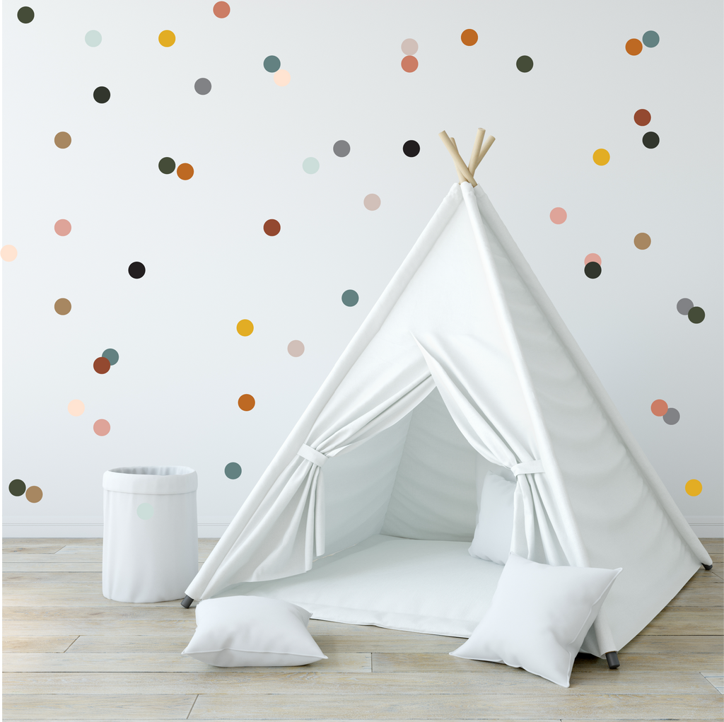 Tiny Boho Colored Dots Wall Decals