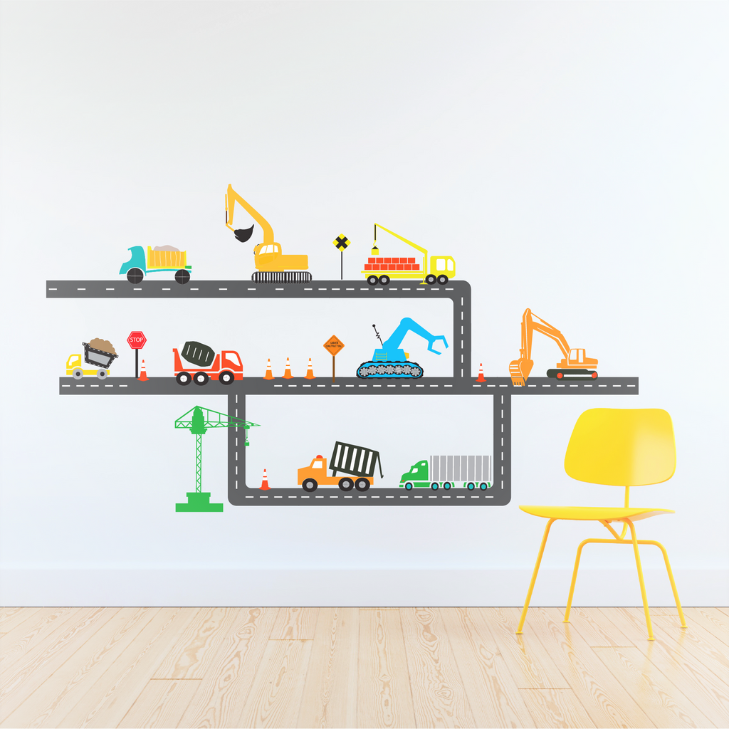 Construction Vehicles Wall Decals