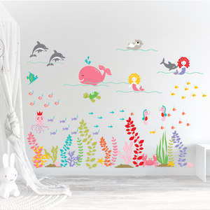 Girls Under the Sea Wall Decals